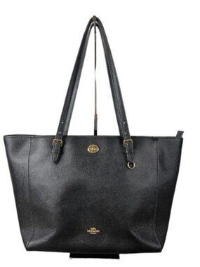 Like New Coach Turnlock Black Leather Shoulder Bag Purse